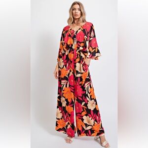 Easel Floral Women's Jumpsuit Large
